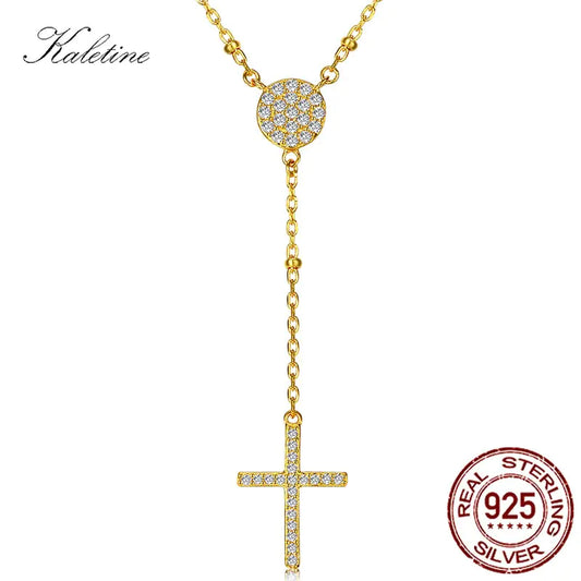 KALETINE 925 Sterling Silver Rosary Necklaces