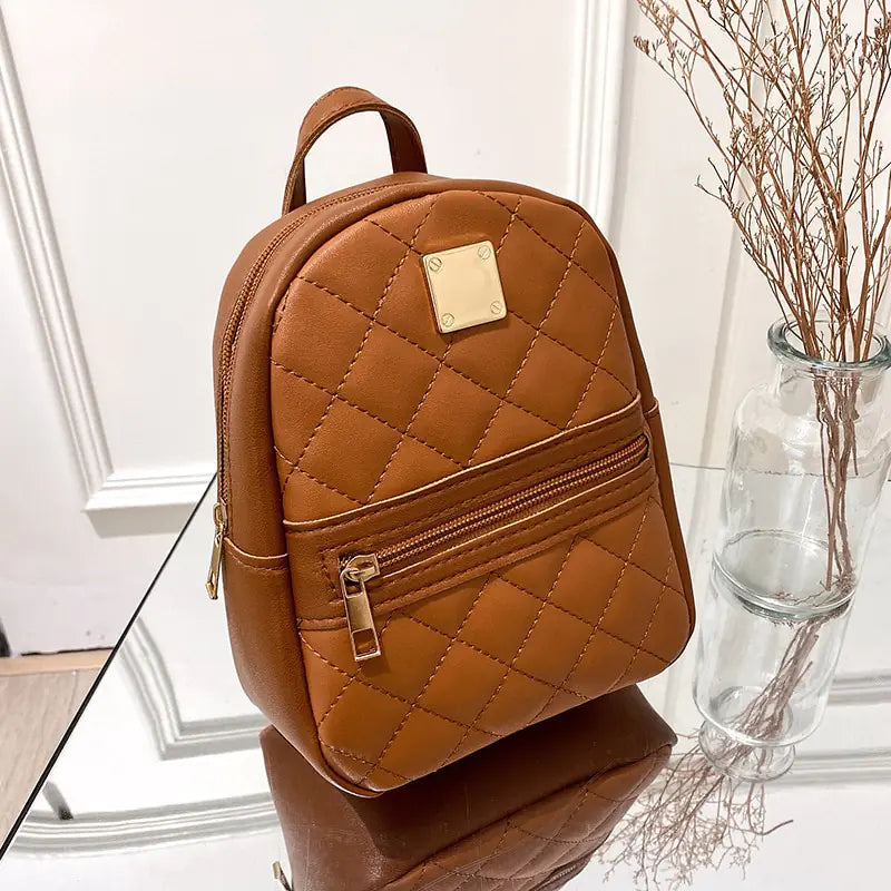 Mini Backpack For Women PU Leather Multifunction Crossbody Bag