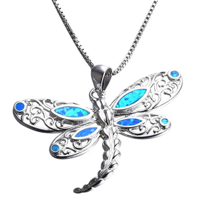 Blue Imitation Opal Sea Turtle Necklace