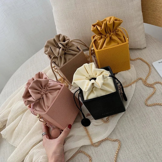 Fashion Drawstring Bucket Purses Bags