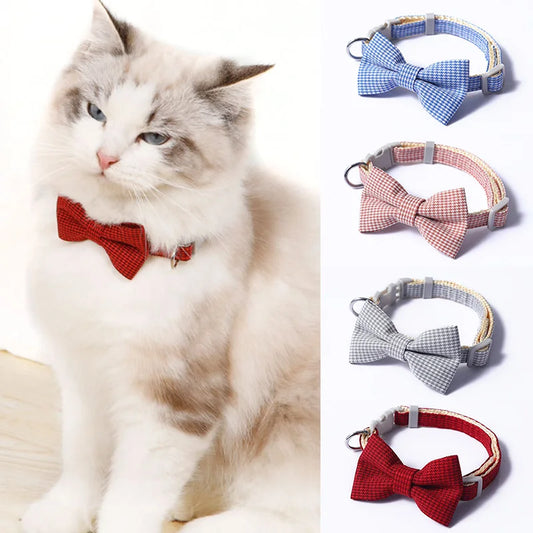 Plaid Print Pet Bow Tie Collar